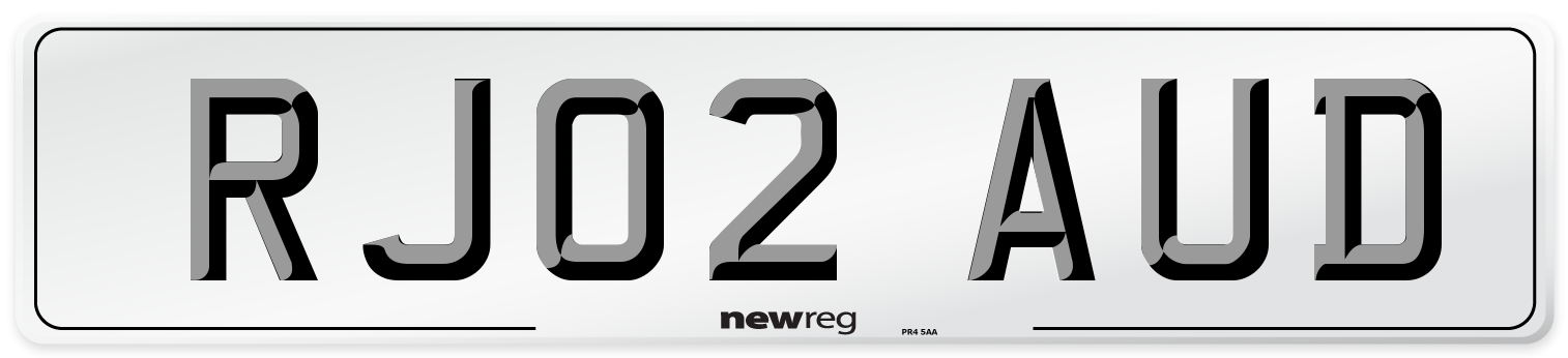 RJ02 AUD Number Plate from New Reg